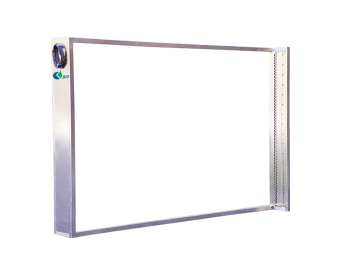 Framed ultrasonic open channel flowmeter